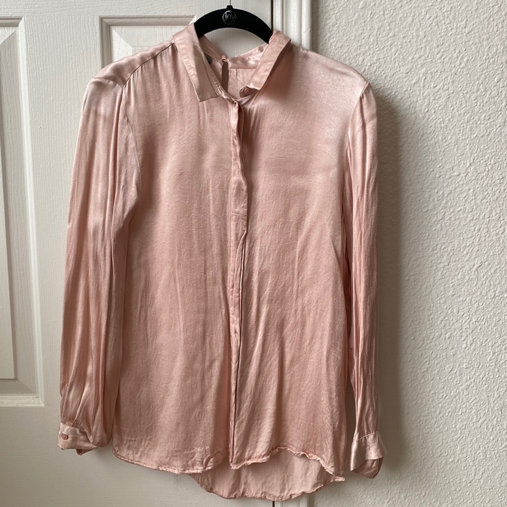 Shiny Pink Button Down Shirt